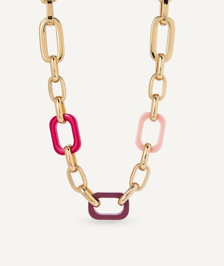 Collar Isla bonita  chapado Oro 18 Kt acetato rosa