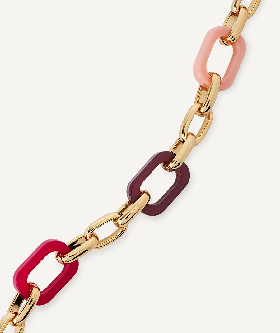 Necklace Isla bonita collection Eva 18 Kt Gold Plated Pink acetate