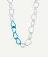 Necklace Oratge collection Eva Silver plated Blue acetate