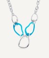 Necklace Oratge collection Eva Silver plated Blue acetate