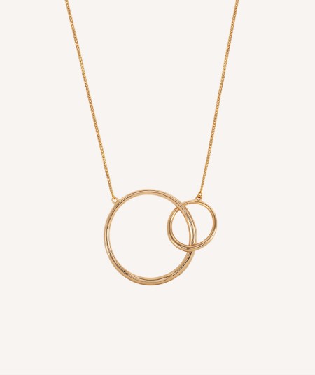 Amy Necklace 18k Gold Plated Double ring 75cm