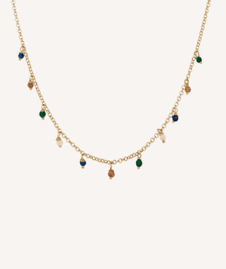 Necklace Cherie 925 silver 18kt gold plated multicolor crystal