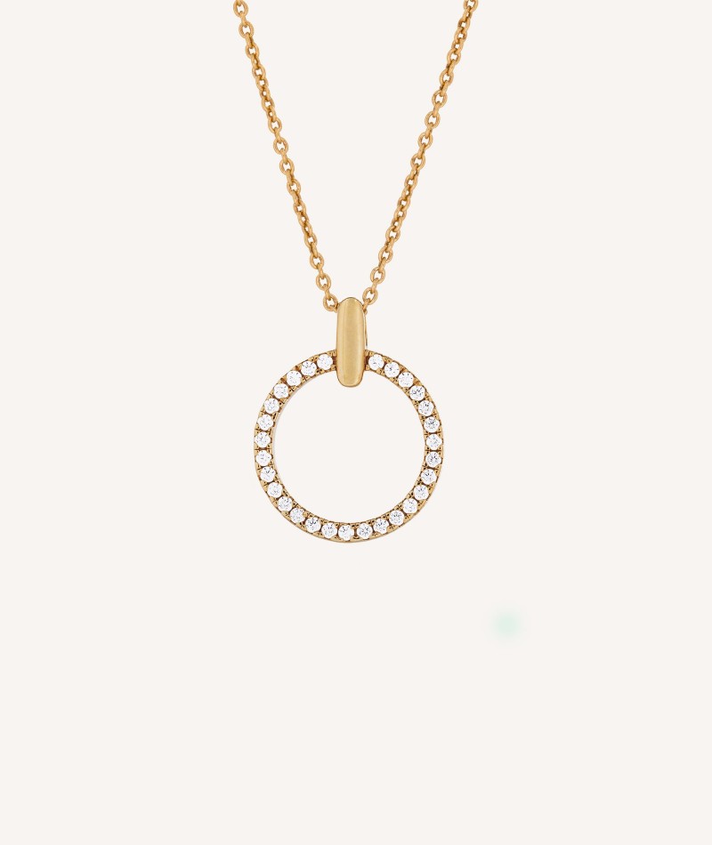 Pendant Matilde 925 silver 18kt gold plated hoop zirconias