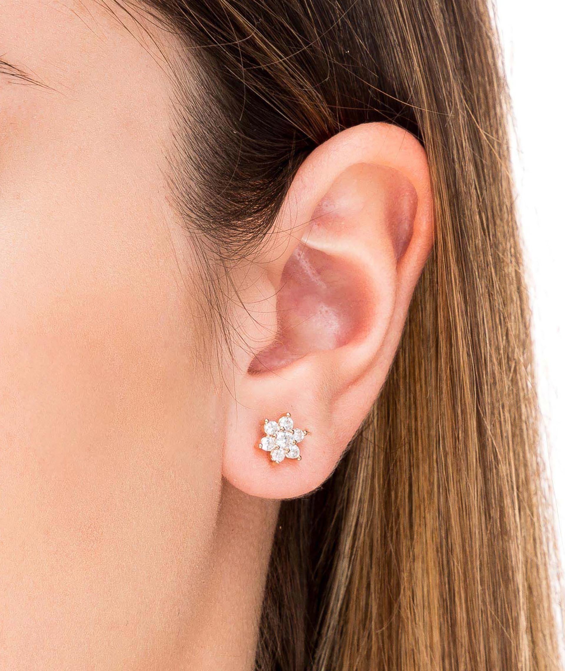 Earrings Flower Zirconia