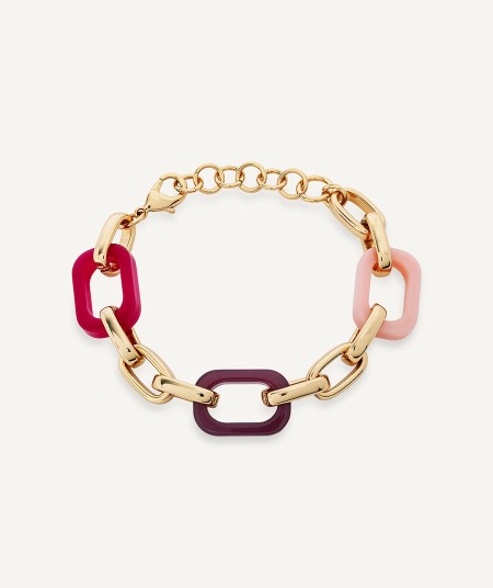 Bracelet Isla bonita collection Eva 18 Kt Gold Plated Pink acetate