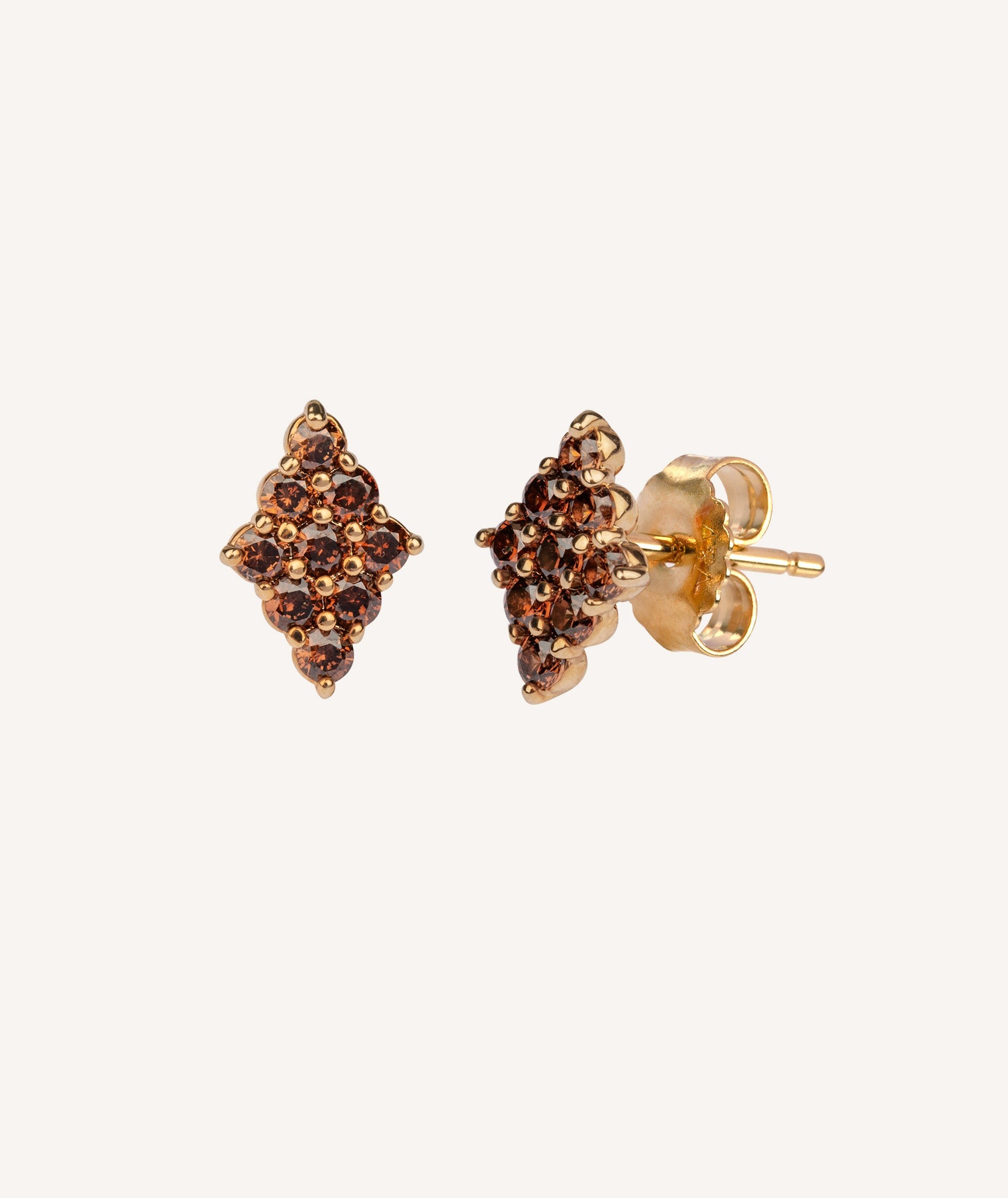 Earrings Brown Zirconia