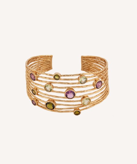 Pulsera rígida Guida ajustable con piedras naturales