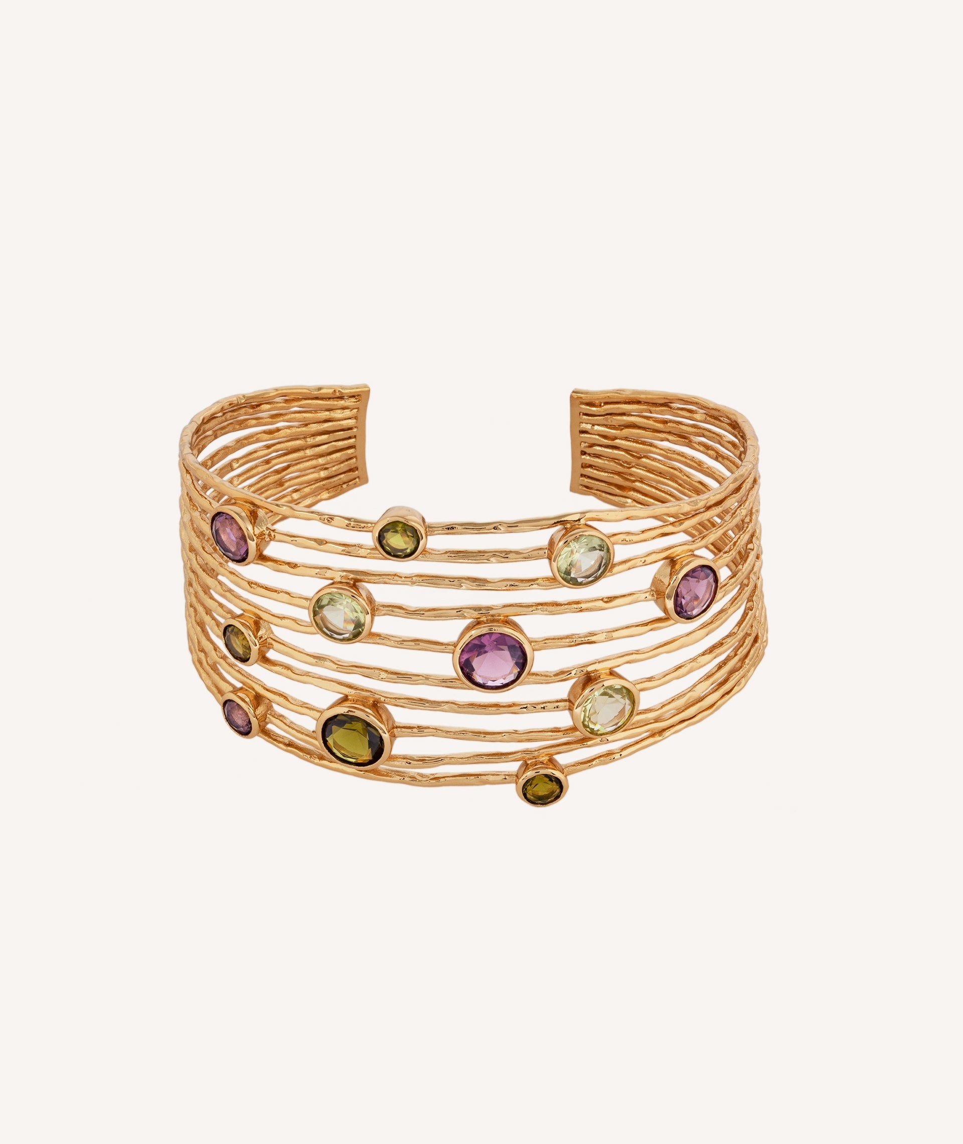 Pulsera rígida Guida ajustable con piedras naturales