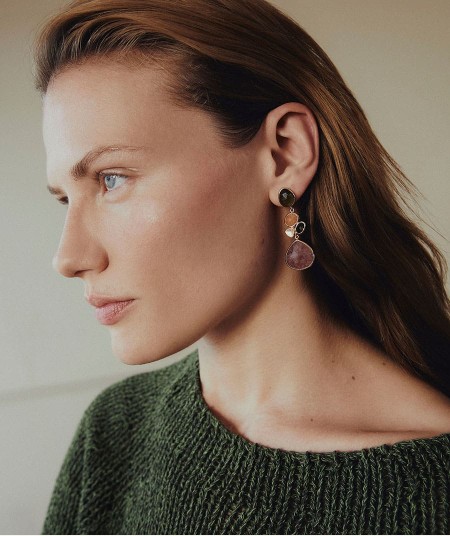 Earrings Talaia with natural stones