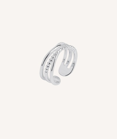 Open ring Silver Cross Strips