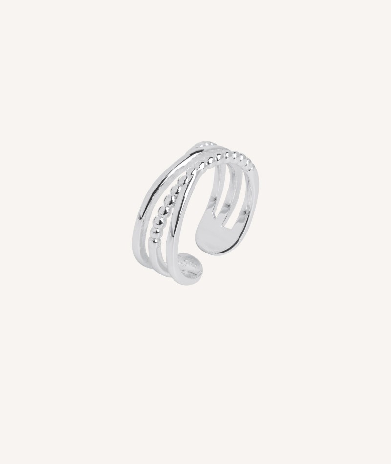 Open ring Silver Cross Strips