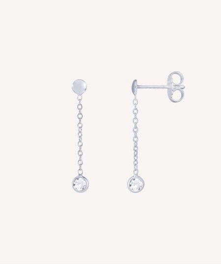 Earrings  silver 925 chain with zirconita