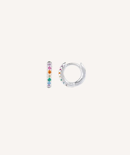 Pendientes Circonitas multicolor Aro 10mm