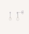 Earrings  silver 925 long with cultured pearl