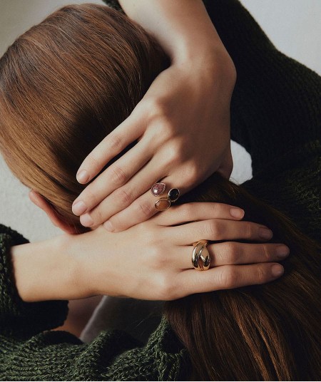 Anillo Talaia con piedras naturales