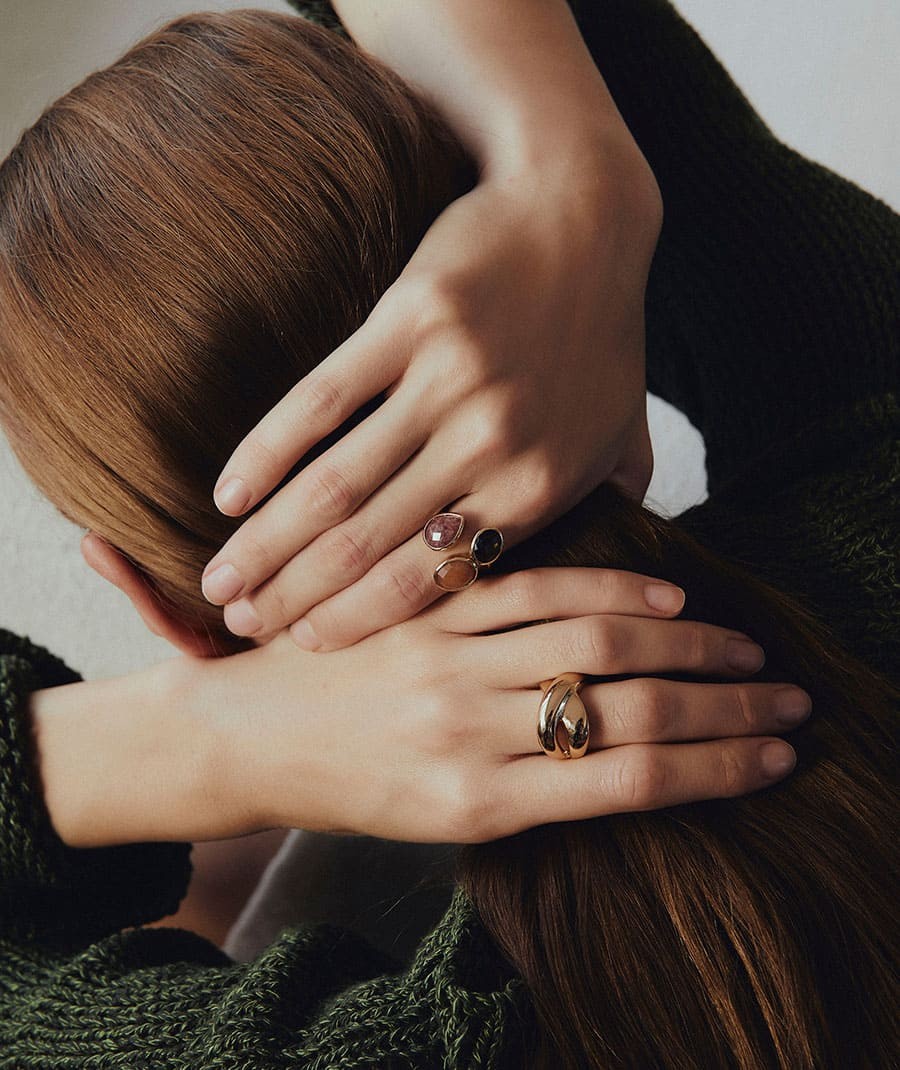 Anillo Talaia con piedras naturales