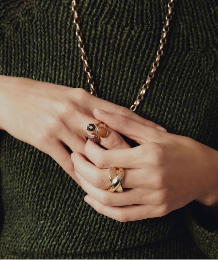 Anillo Talaia con piedras naturales