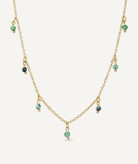 Necklace Sunny with Natural Green Stones