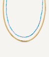 Necklace collection Esenciales 18 Kt Gold Plated Double Multicolor Circummeter Chain