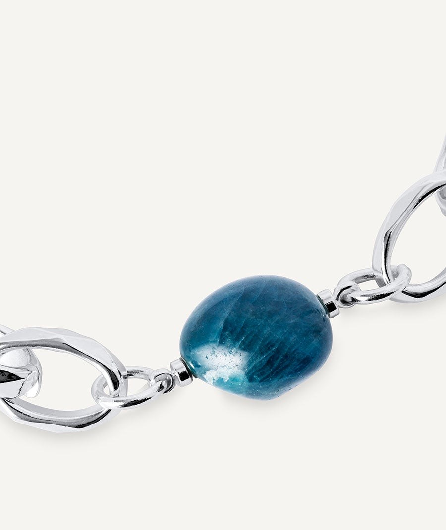 Bracelet Claire collection Chains Silver plated Blue Natural Stone Chain