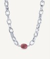 Necklace Ivette Silver plated Natural stone chain