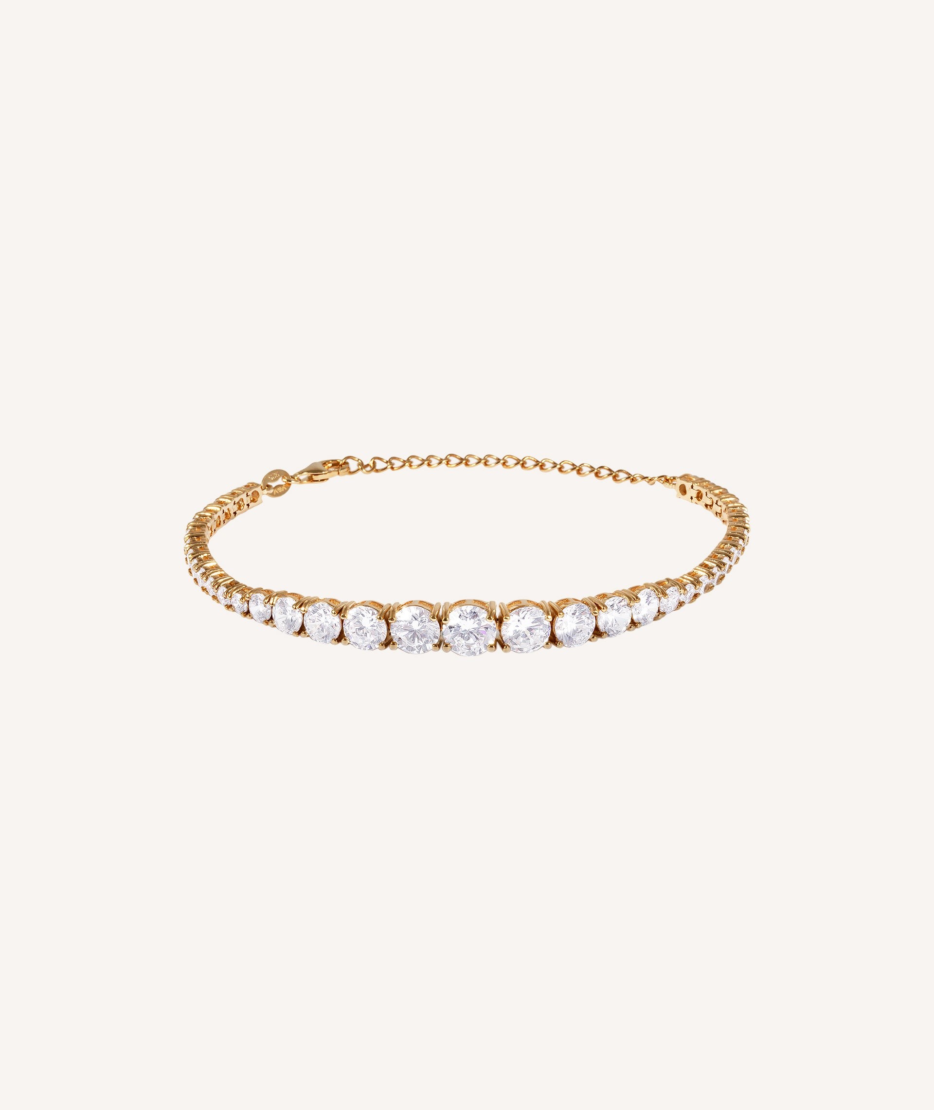 Pulsera Cristina plata de ley 925 chapado oro 18kt circonitas