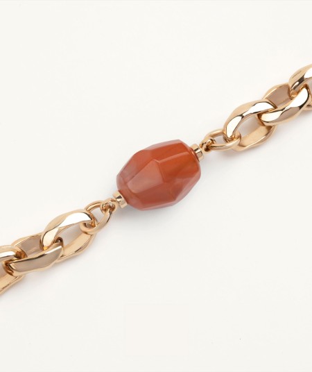 Bracelet Alba 18 Kt Gold Plated link agate