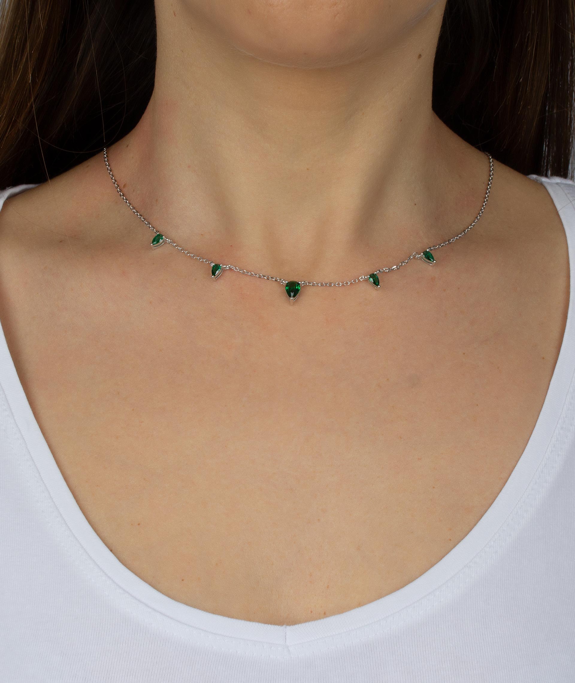 Necklace Green Zirconias