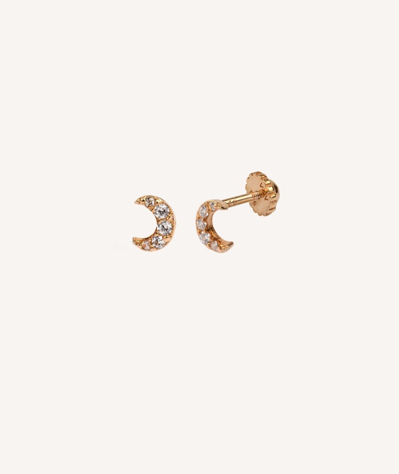 Earrings baby Zirconia Moon