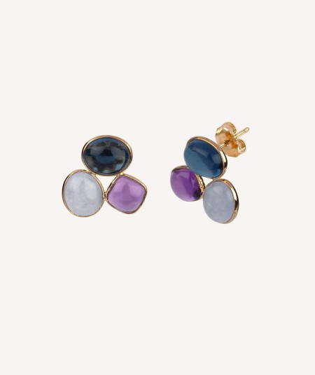 Pendientes con piedras de colores