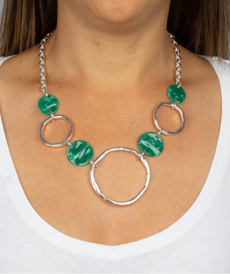 Collar eslabones carey Verde