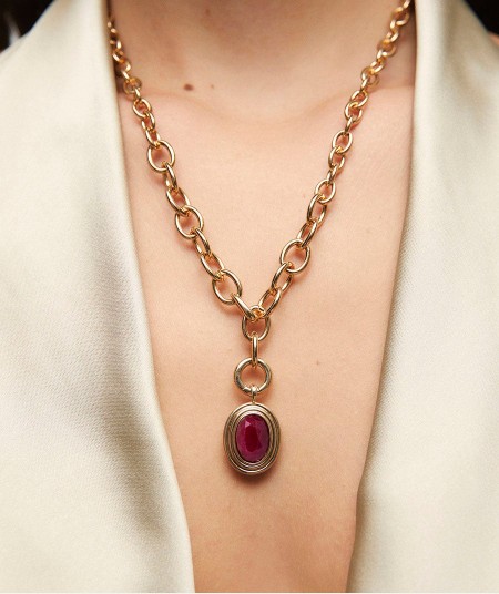 Pendant Juana with Burgundy Agate