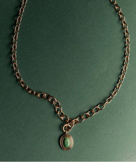 Pendant Juana with African Green Jade