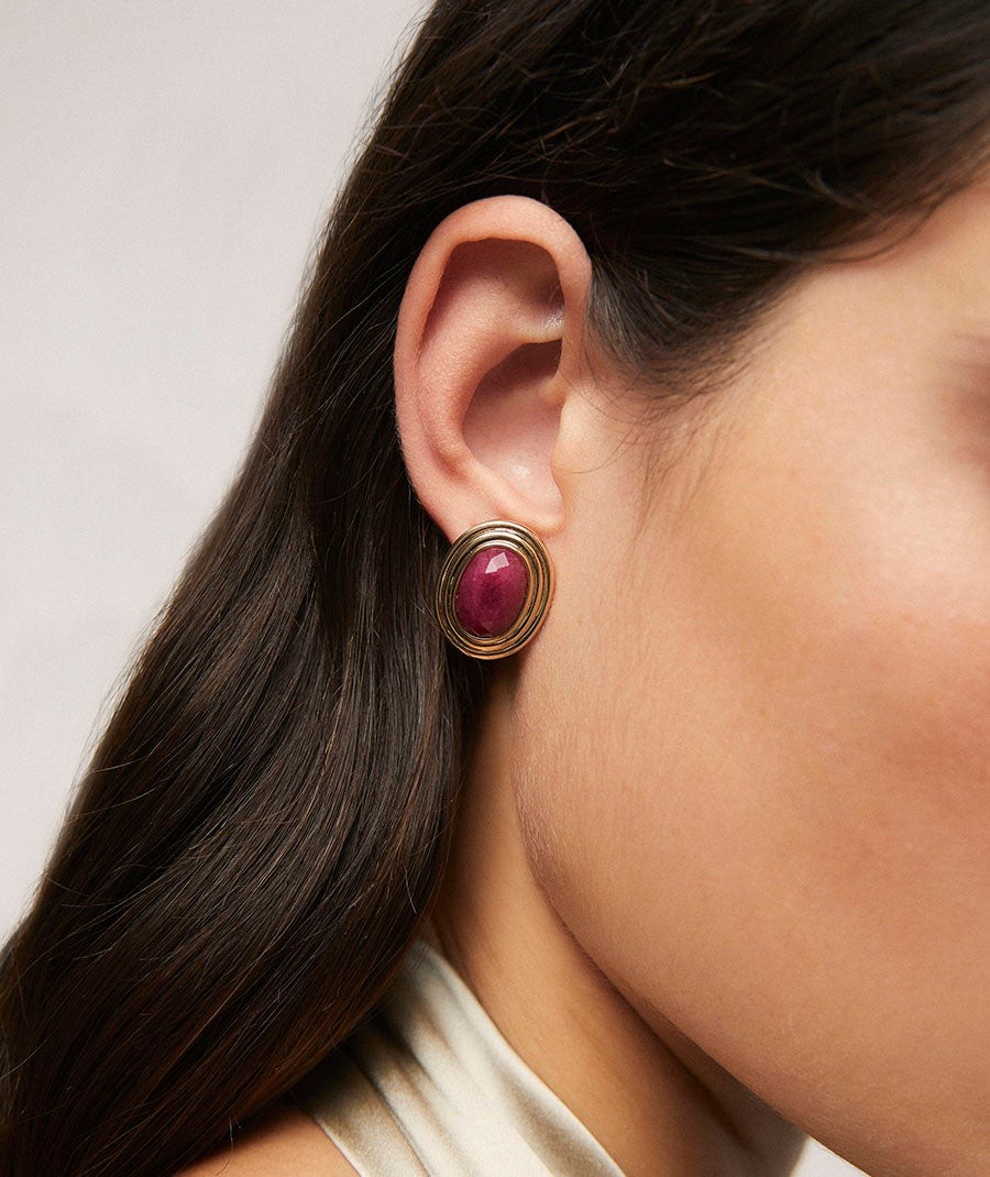 Earrings Juana with Burgundy Agate