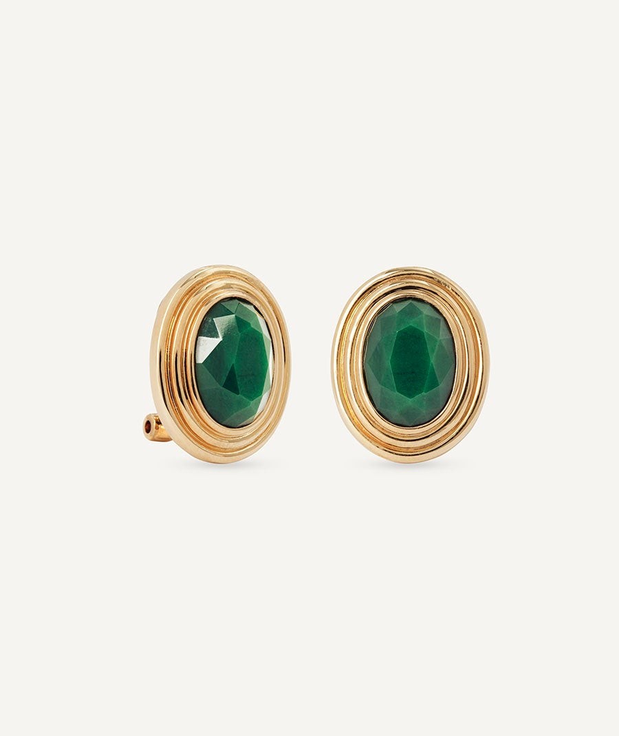 Earrings Juana with African Green Jade