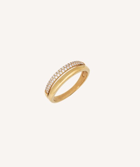 Anillo Carolina Plata de Ley 925 Chapado Oro 18Kt circonitas cúbicas