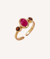 Ring Gold 18ct Plated Pink Stones