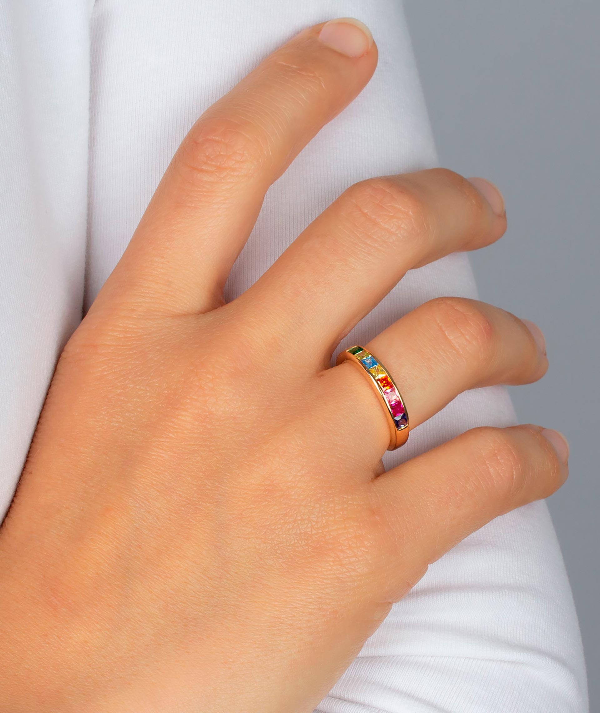 Anillo Circonitas multicolor