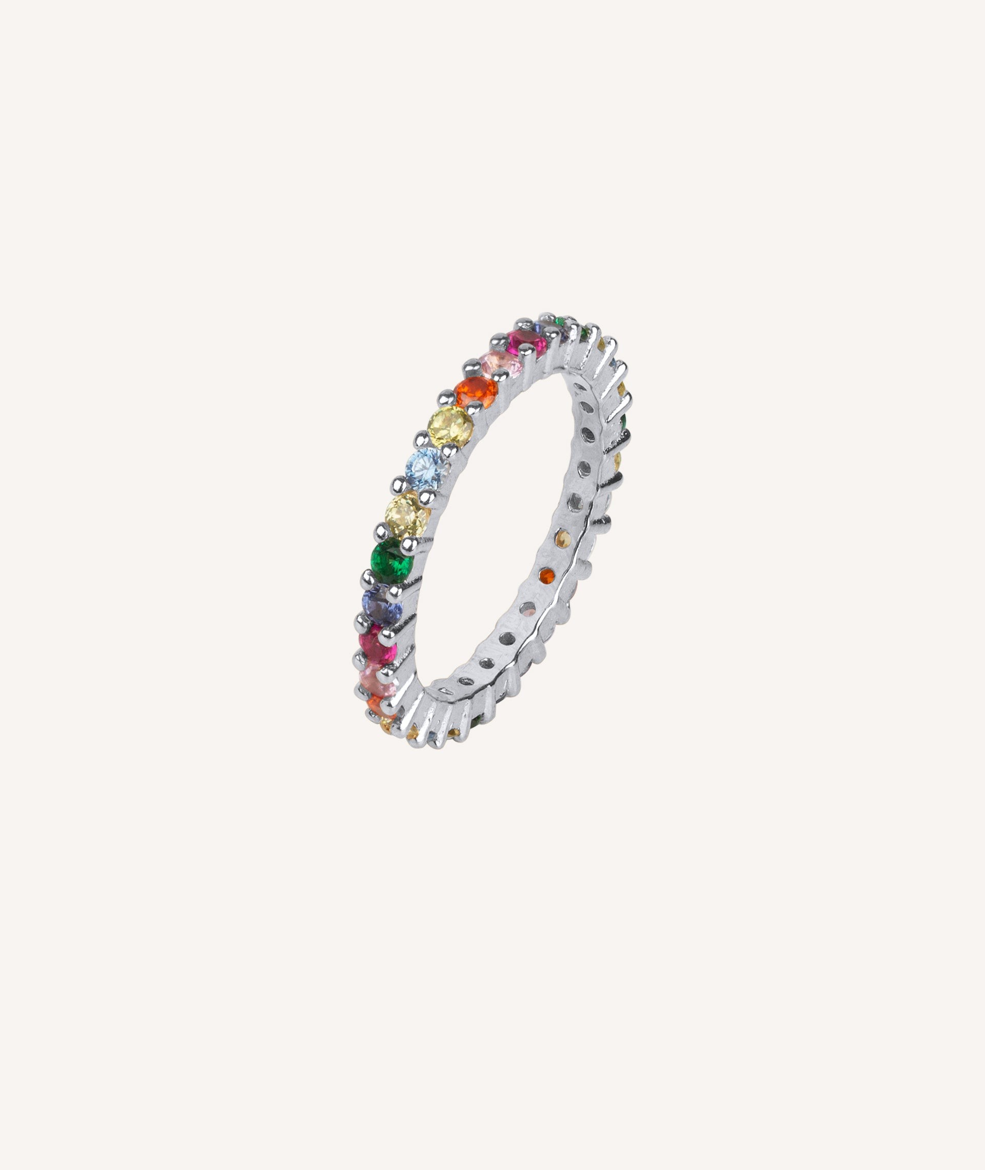 Anillo Circonitas multicolor