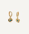 Earrings  collection María G. de Jaime 18 Kt Gold Plated Blue enamel flower ring