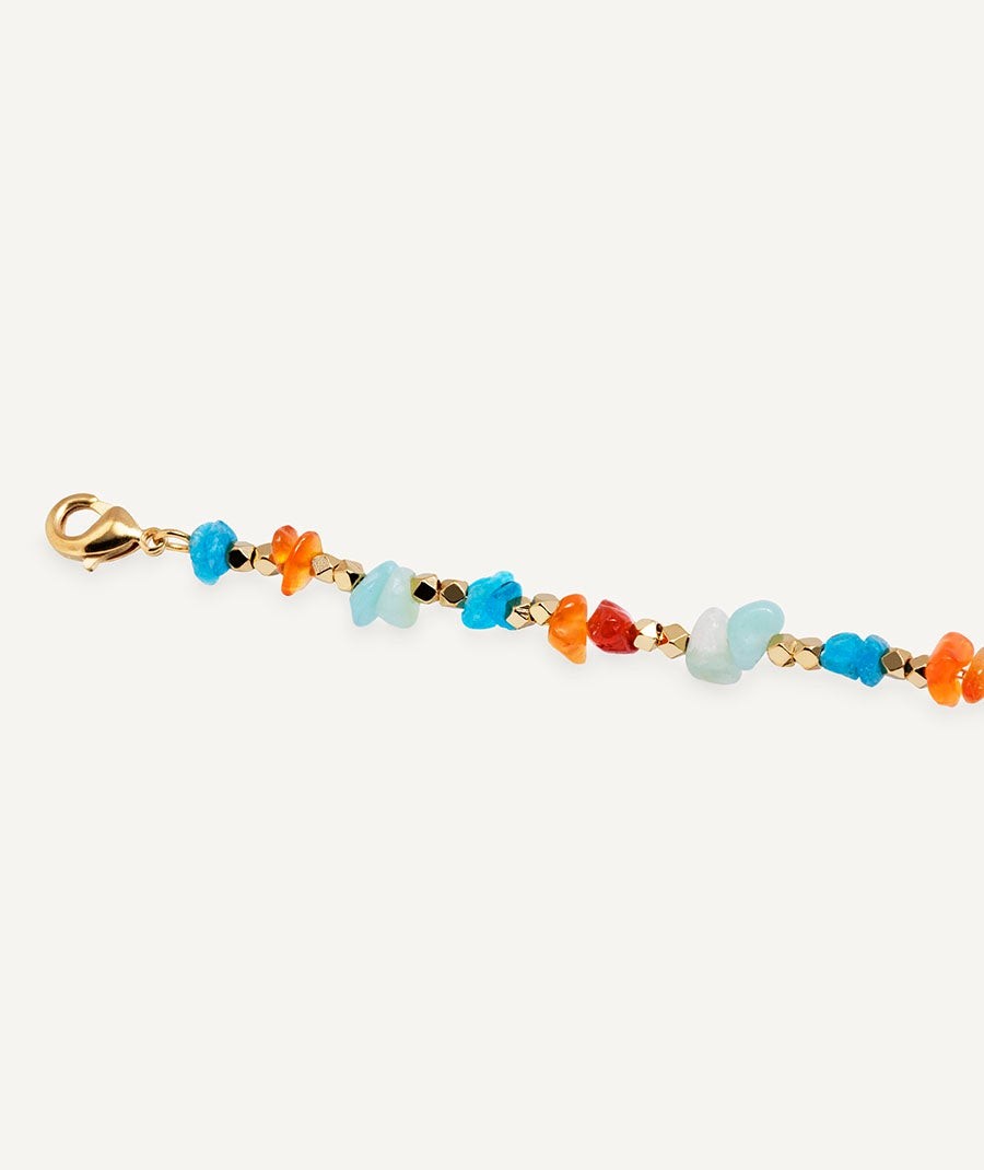 Necklace  collection María G. de Jaime 18 Kt Gold Plated Multicolored natural stones