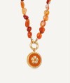 Necklace  collection María G. de Jaime 18 Kt Gold Plated Red Natural Flower and Natural Stones