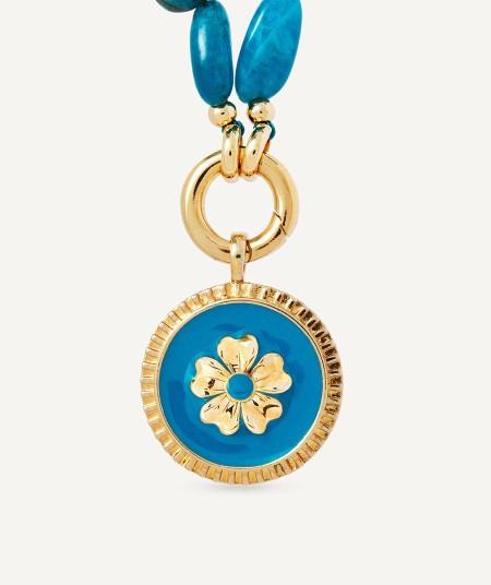 Necklace  collection María G. de Jaime 18 Kt Gold Plated Blue Natural Piede and Natural Stones