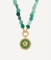 Necklace  collection María G. de Jaime 18 Kt Gold Plated Enamel Flower and Green Natural Stones