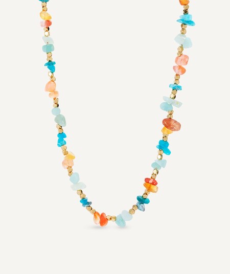 Necklace  collection María G. de Jaime 18 Kt Gold Plated Multicolored natural stones