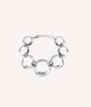 Fandango Bracelet 925 Sterling Silver plated scratched and shiny hoops.