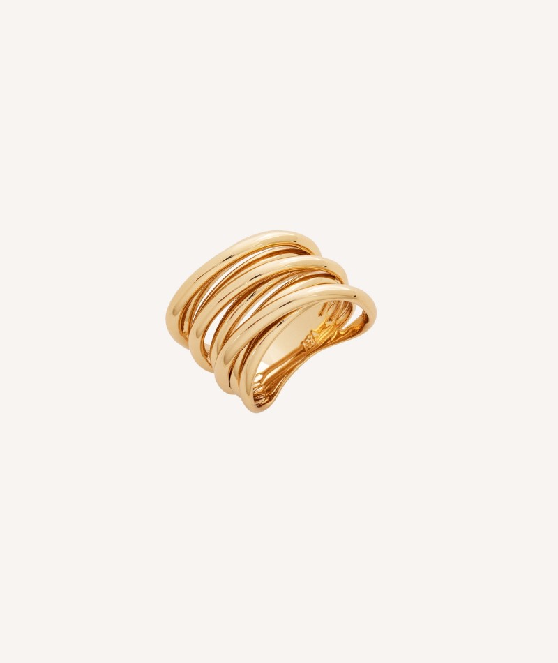 Ring  18 kt gold plated strips