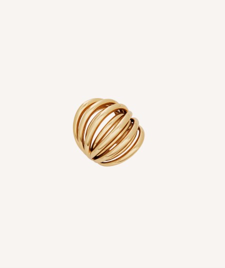 Ring Ava 18 kt gold plated strips