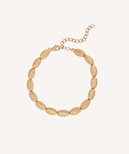 Bracelet  18 kt gold plated relief