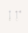 Earrings  silver 925 long with cultured pearl